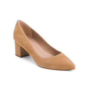 LK BENNETT Camel Made In Spain Suede Clara Closed Court Heels